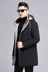 B19055钱塘2020-3冬季男士羽绒服90白鸭绒加厚连帽P300