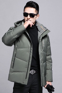 B2107钱塘2020-3冬季纯色男士羽绒服90白鸭绒立领休闲P290图片