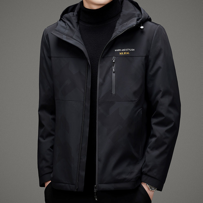 V1079钱塘2020-3冬季跑量男士休闲羽绒服连帽灰鸭绒保暖冬季P215图片