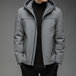 B21150钱塘2020-3冬季连帽男士羽绒服加厚商务纯色休闲外套P235图片