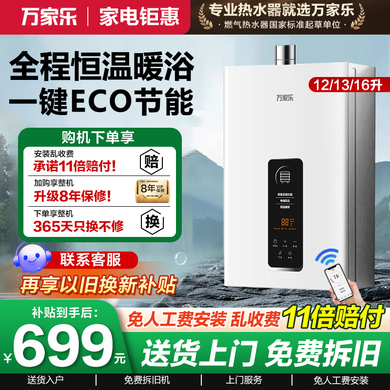 万家乐水气双调强排燃气热水器
