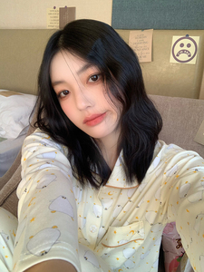ins风睡衣女春秋款长袖纯棉高级感甜美可爱少女风家居服两件套装