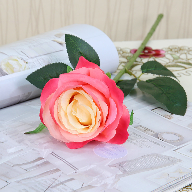 Artificial roses, indoor artificial flowers, tulips, plastic living room decoration bouquets, single ornaments, flower arrangements, dried flower displays thumbnail 7