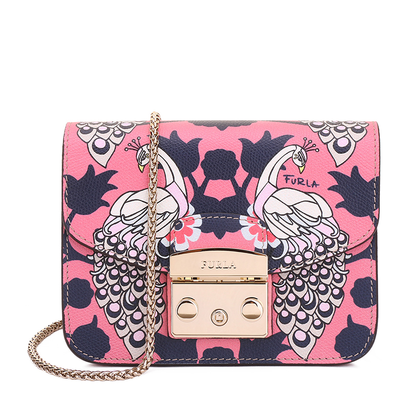 FURLA/ܽÀÅ®¿î ·Ûɫͼ°¸Ó¡»¨Å£Æ¤µ¥¼ç/б¿æ°ü BGZ7 С·½°ü