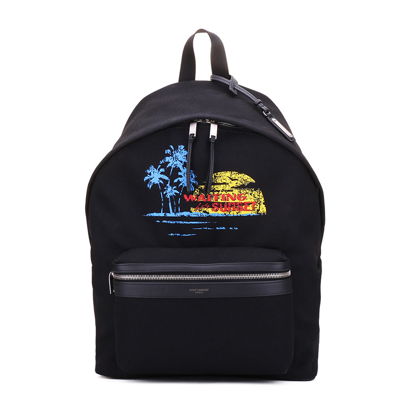 YSL/圣罗兰男包 黑色中号双肩背包双肩包 465448 新款现货