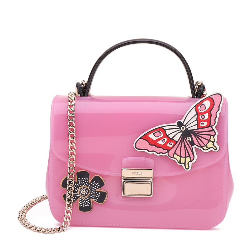 FURLA/ܽÀÅ®¿îÏãéÄÉ«PVC¹û¶³ÃÔÄãÊÖÌá/µ¥¼ç/б¿æ°ü BNV7пîÏÖ»õ