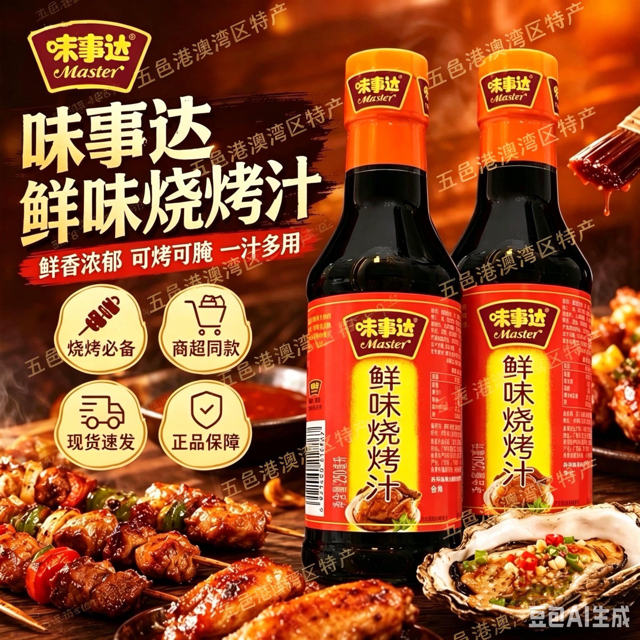 味事达鲜味烧烤汁250ml瓶装亨氏