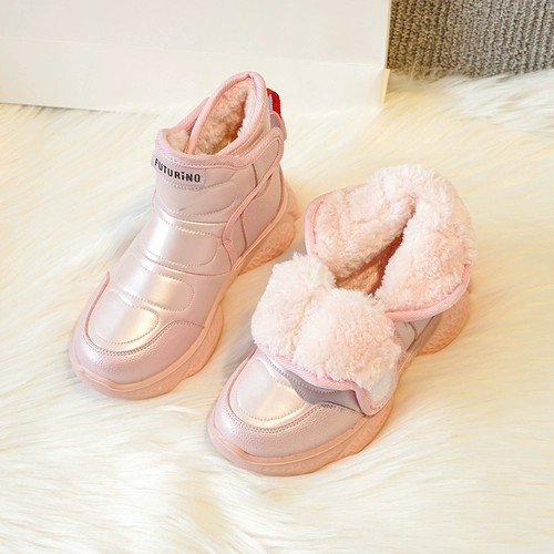 Детские утепленные сапоги, зимние нескользящие удерживающие тепло ботинки для принцессы, в западном стиле, 2023