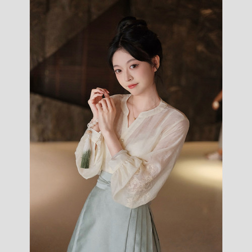 夏季新中式国风对襟刺绣上衣