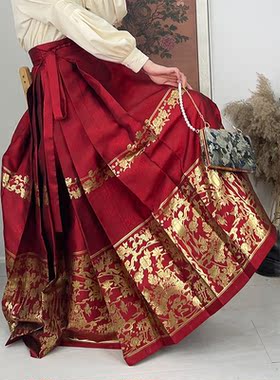 醉雨朵冬日暖阳原创明制重工织金马面裙敬酒服汉服女日常婚服秋冬