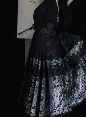 醉雨朵【鹿神】明制螺钿马面裙套装日常汉服女2025新款夏季薄款