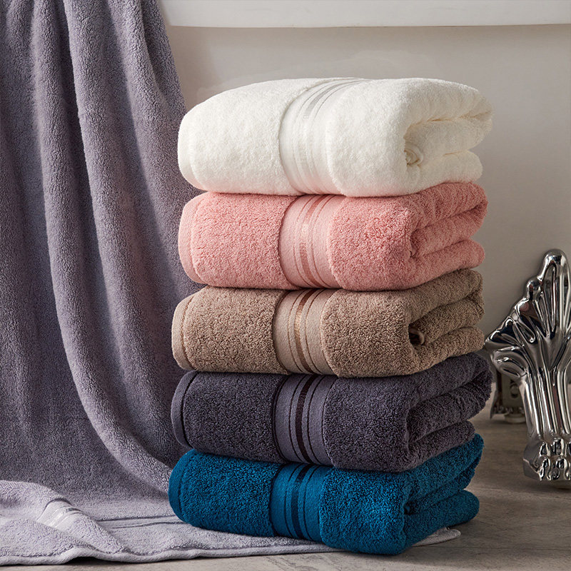 纯棉浴巾毛巾三件套100%全棉加大加厚柔软吸水不掉毛成人洗澡纯色