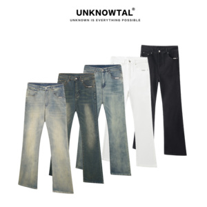 UNKNOWTAL陈牧驰同款微喇牛仔裤