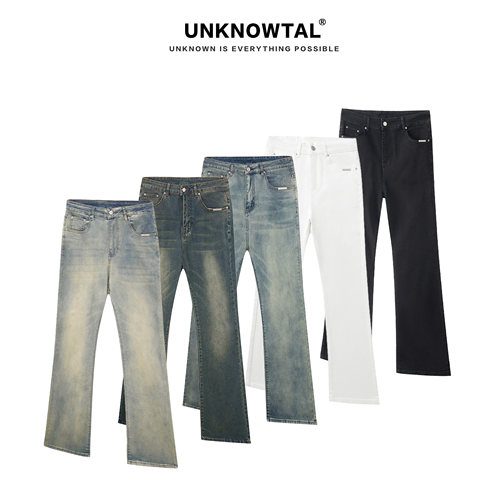 UNKNOWTAL陈牧驰同款微喇牛仔裤