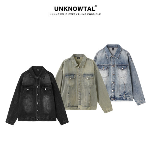 UNKNOWTAL通用宽松黄泥色夹克