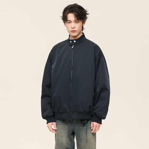 UNKNOWTAL立领哈灵顿纽扣夹克