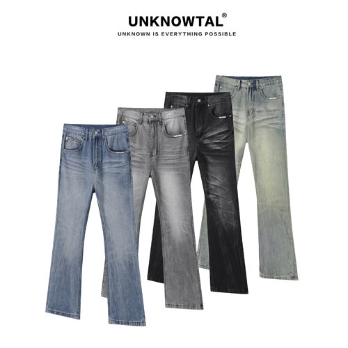 Unknowtal复古水洗男牛仔裤