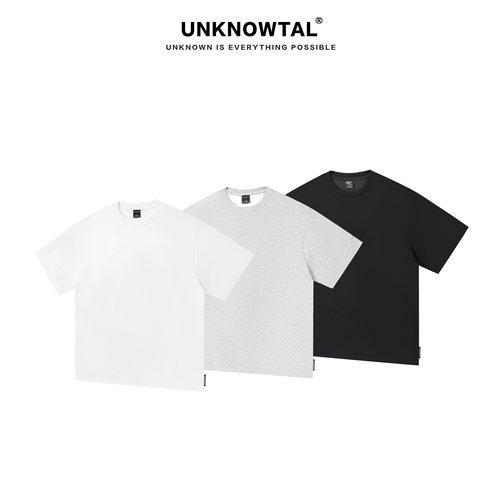 Unknowtal极简白色纯棉短袖T恤