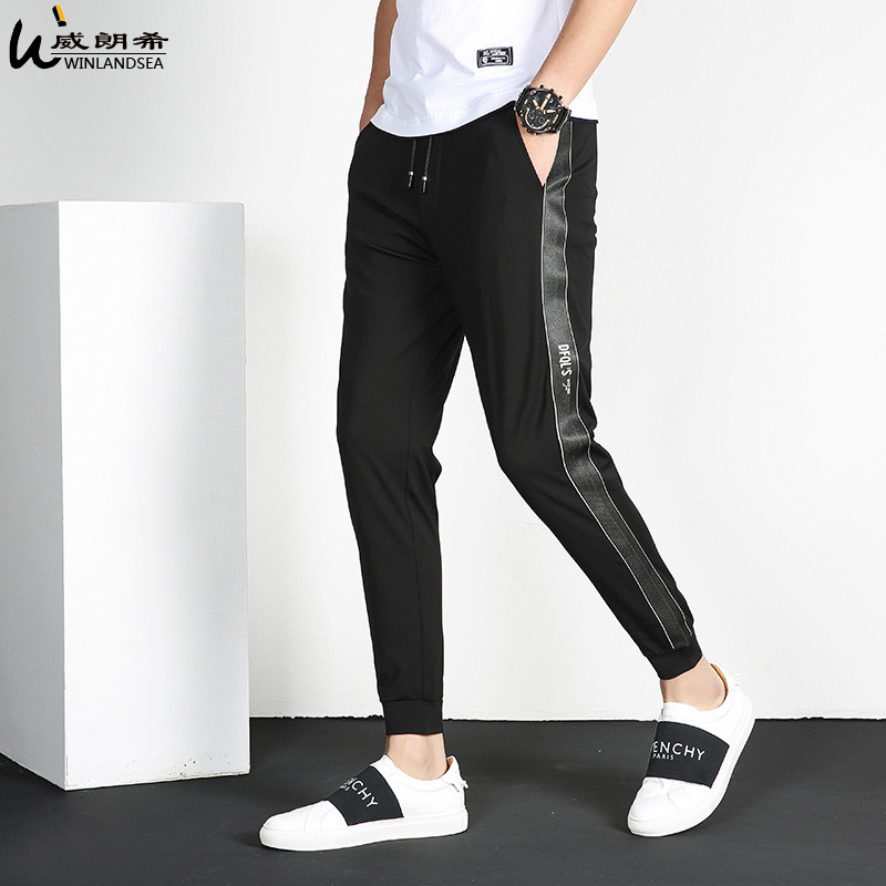 夏天男生9分卫裤男收口束脚裤薄松紧腰带弹性织带休闲运动九分裤|msdalam kategori Pakaian Lelaki, seluar santai - dari Buy2taobao.com untuk memberikan perkhidmatan ejen Taobao profesional membeli