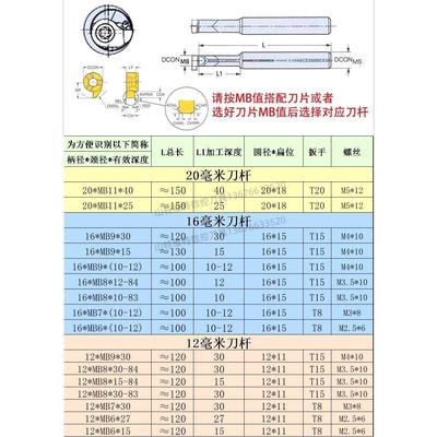 悍御内孔卡簧槽刀刀片内孔圆弧切槽刀杆逗号槽刀小孔切槽刀内槽刀