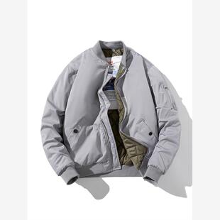香港潮牌秋冬余文乐同款潮纯色棒球棉服男情侣加厚飞行员夹克外套