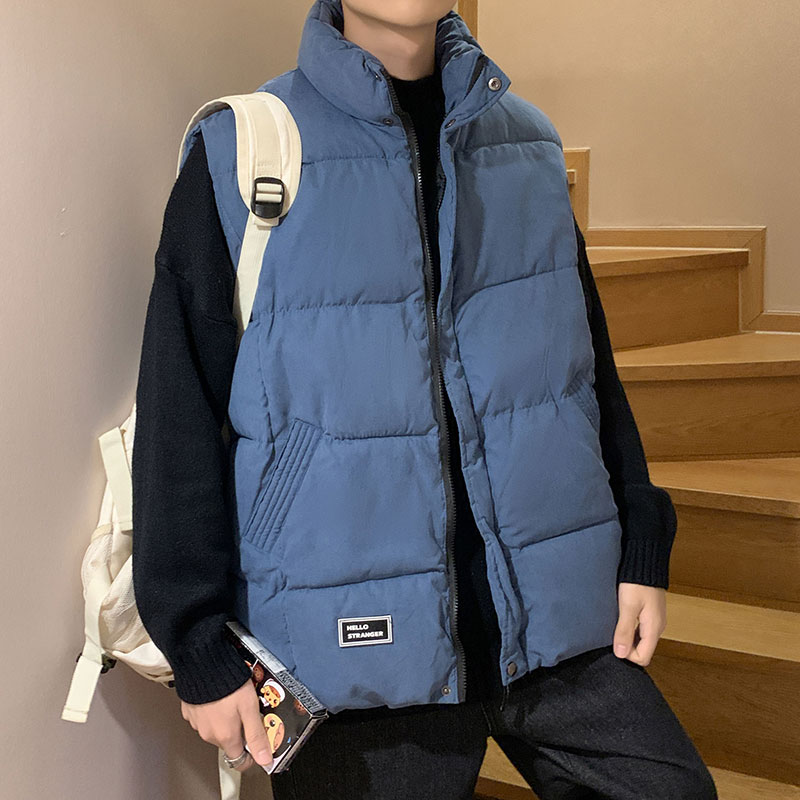 羽绒棉马甲男冬季港风潮牌复古加厚马夹宽松无袖立领大码坎肩棉服
