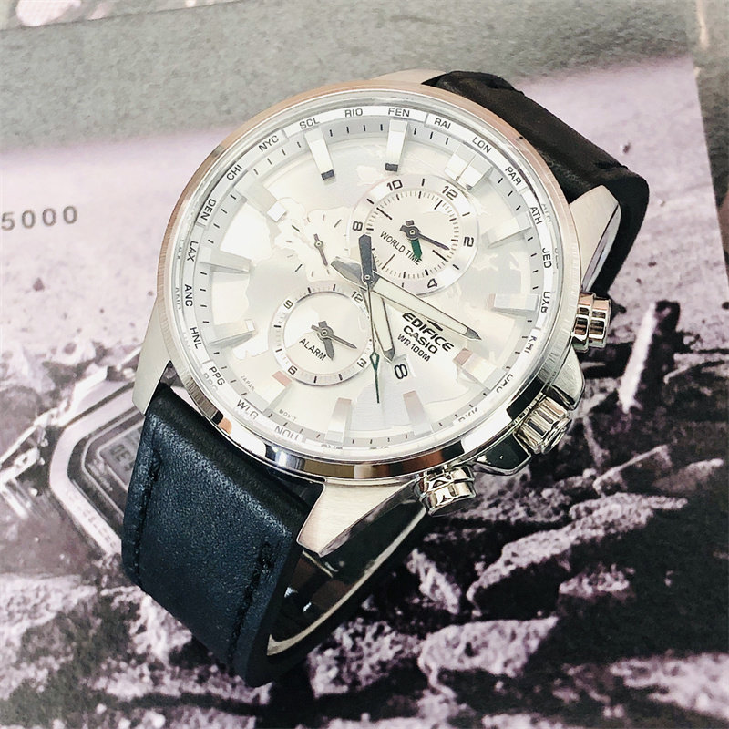 卡西欧地球之心 edifice限定款计时码表学生手表男 efr-303bl dc