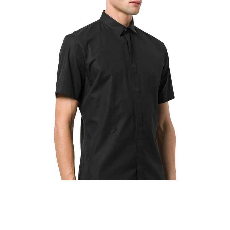 Dior/迪奥男装衬衫纯白色奢品短袖衬衣 733C510B1581 089