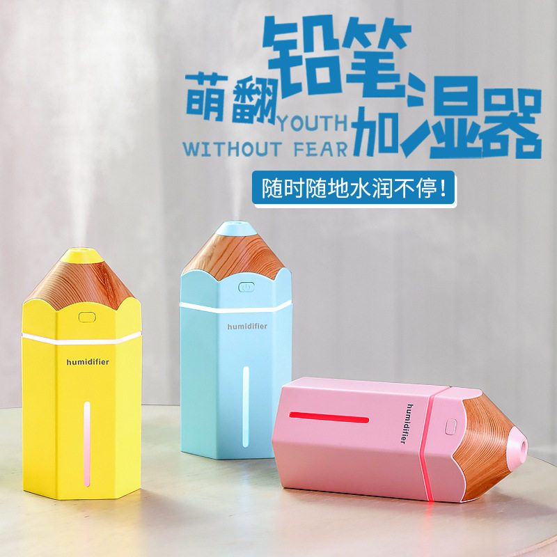 源头厂家新品创意铅笔加湿器空气净化 USB车载办公室家用礼品定制