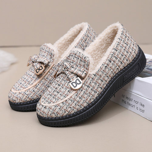 冬季老北京布鞋加绒保暖豆豆鞋