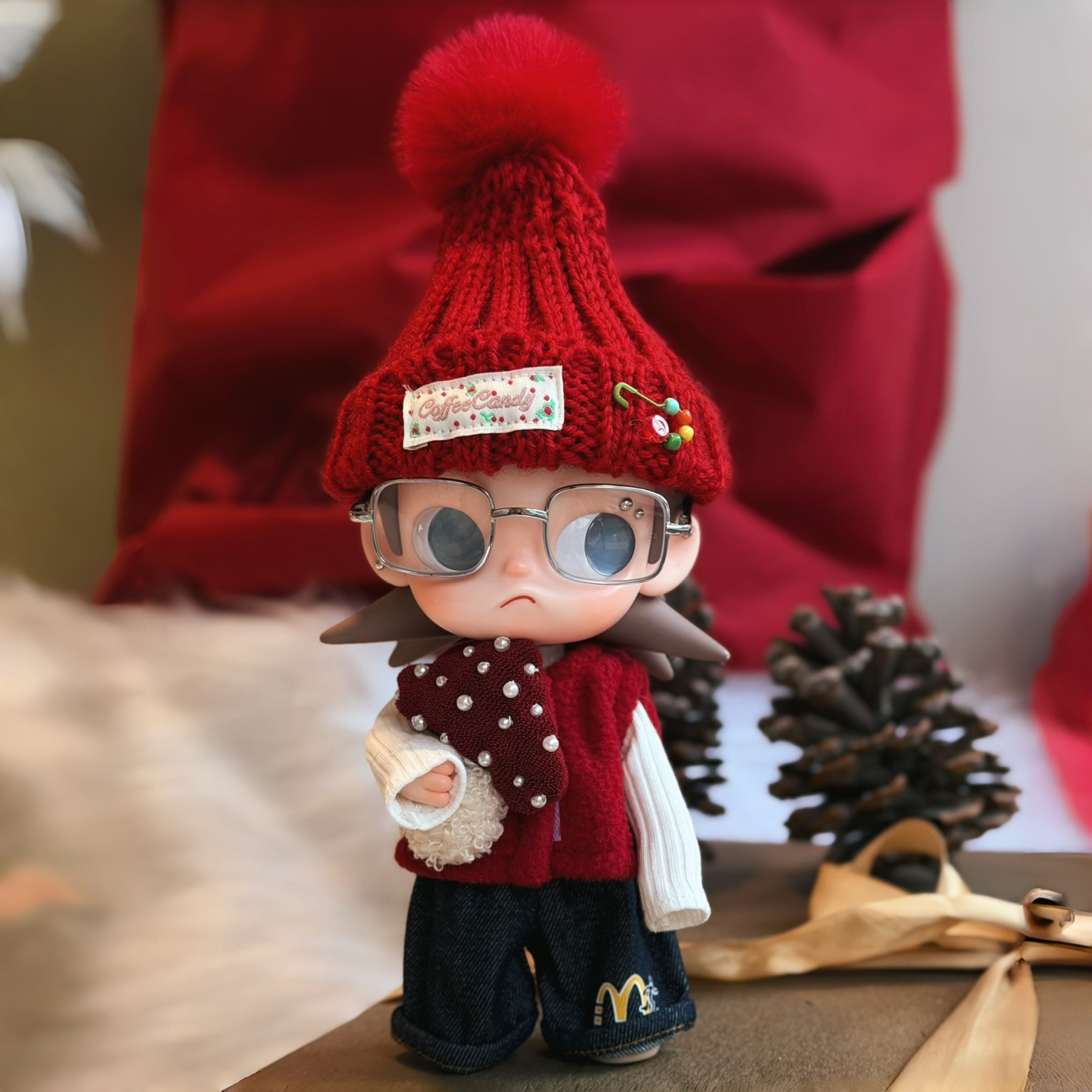 现货8分娃衣zsiga娃衣嘎子姐娃衣新年穿搭羊羔毛红色马甲无需拔头,模玩/动漫/周边/娃圈三坑/桌游,潮玩娃衣,淘宝优惠券,粉丝福利购,淘宝优惠卷