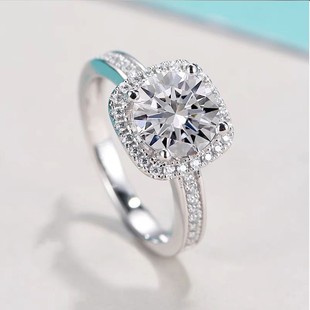 小方糖戒指正品 胖东来同款 925银莫桑戒指送女友礼 2026新款