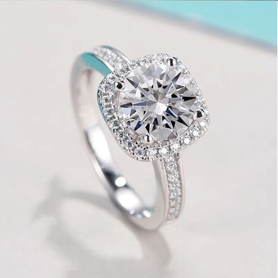 【2026新款】胖东来同款小方糖戒指正品925银莫桑戒指送女友礼