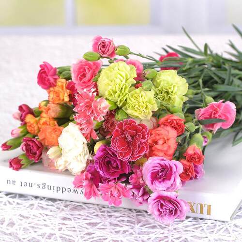 康乃馨鲜花同城云南包邮向日葵香水百合多头玫瑰水养洋牡丹洋桔梗