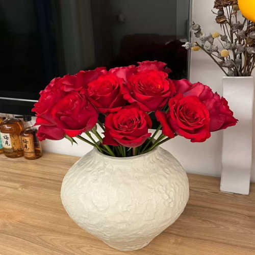 云南鲜花水养手感保湿玫瑰花束装饰绢花客厅餐桌摆件花艺红玫瑰
