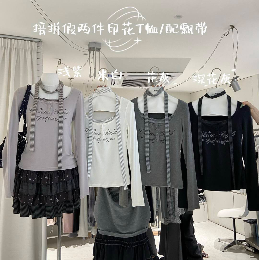 日系古早甜辣少女感穿搭上衣