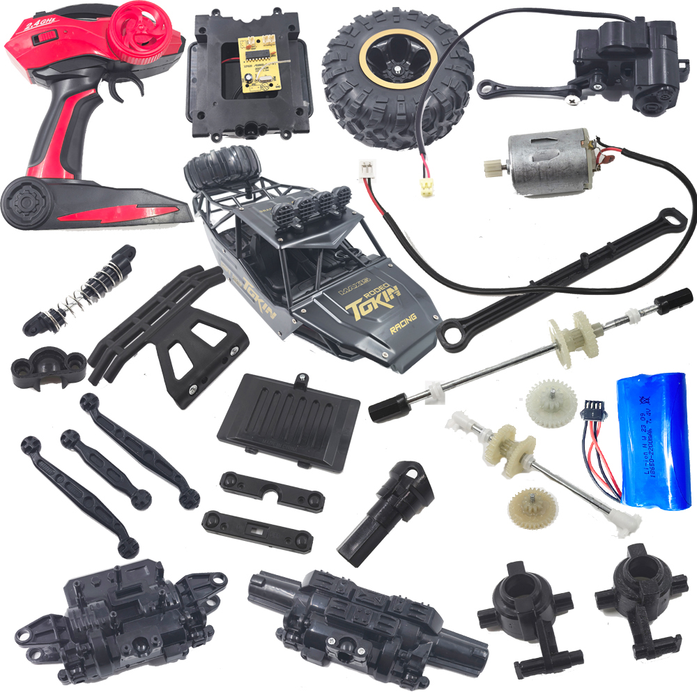 大号四驱遥控越野车遥控器主板齿轮电机转向器电池盖支撑杆零配件