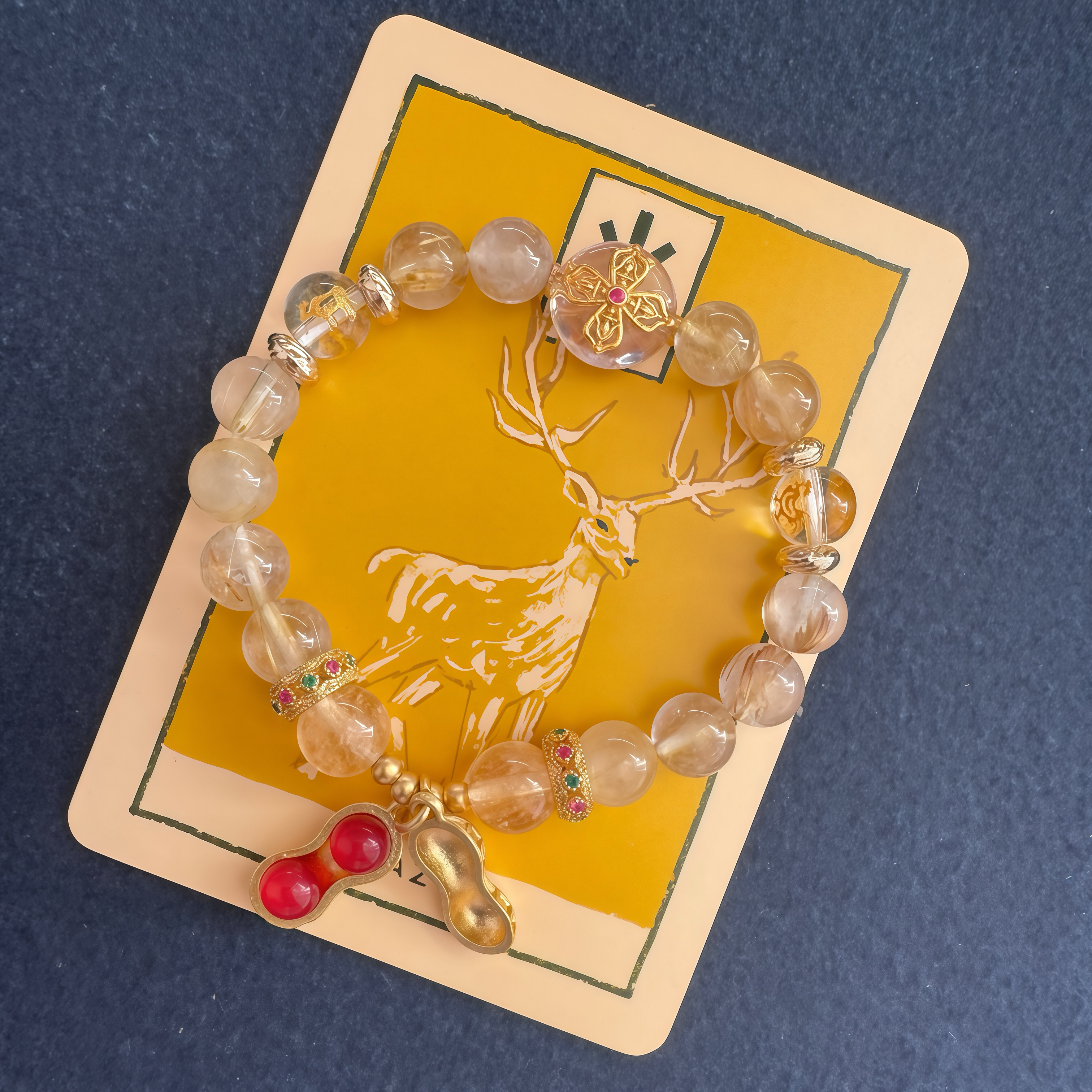 好事花生定制款，金发晶缺金补金万事胜意，送礼选择