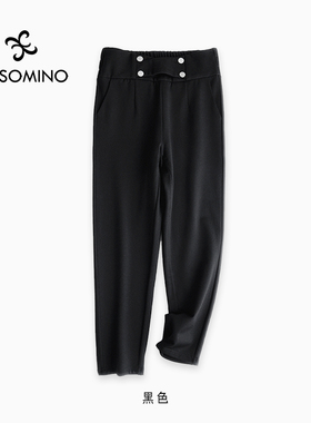 【新】Aesomino/衣莎美诺冬九分裤加厚气凝胶防风小黑裤Y203D2336
