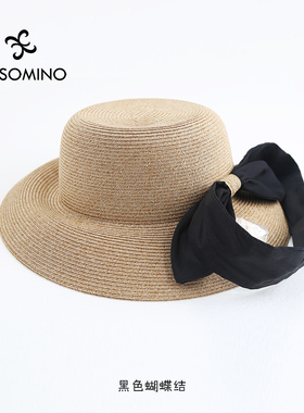 AESOMINO衣莎美诺赫本风优雅草编防晒帽子G025E000