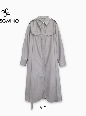 【新品】 Aesomino/衣莎美诺春秋连衣裙灰色Y666C0789