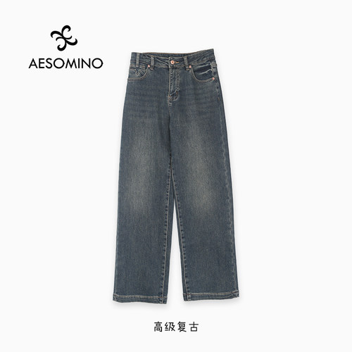 冬加绒牛仔裤高级复古休闲