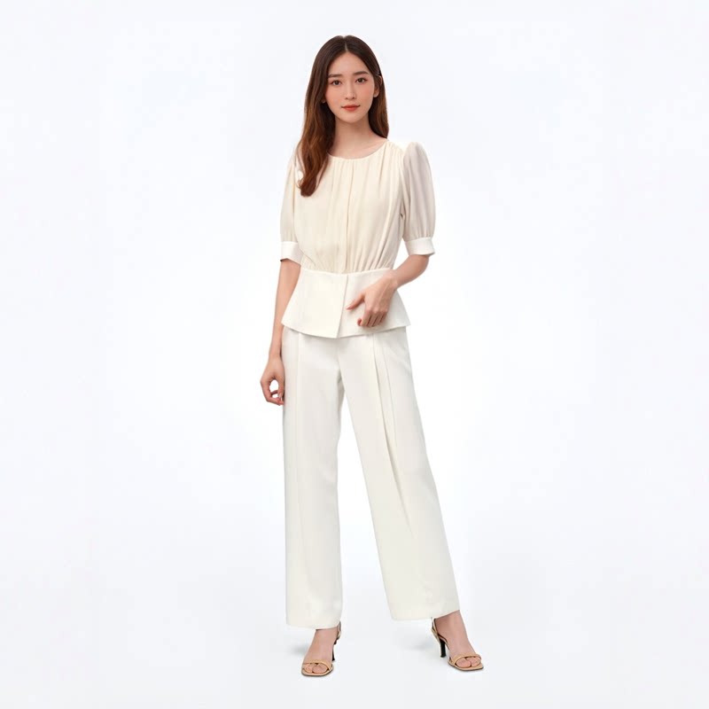 Aesomino/衣莎美诺春秋夏气质通勤时尚套装粉色黑色白色Y569B2711