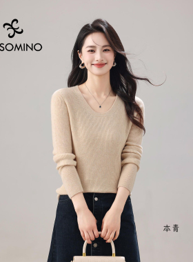 【一线成衣】春秋鹅蛋领羊绒衫女新款羊毛针织打底衣无缝毛衣AKYJ