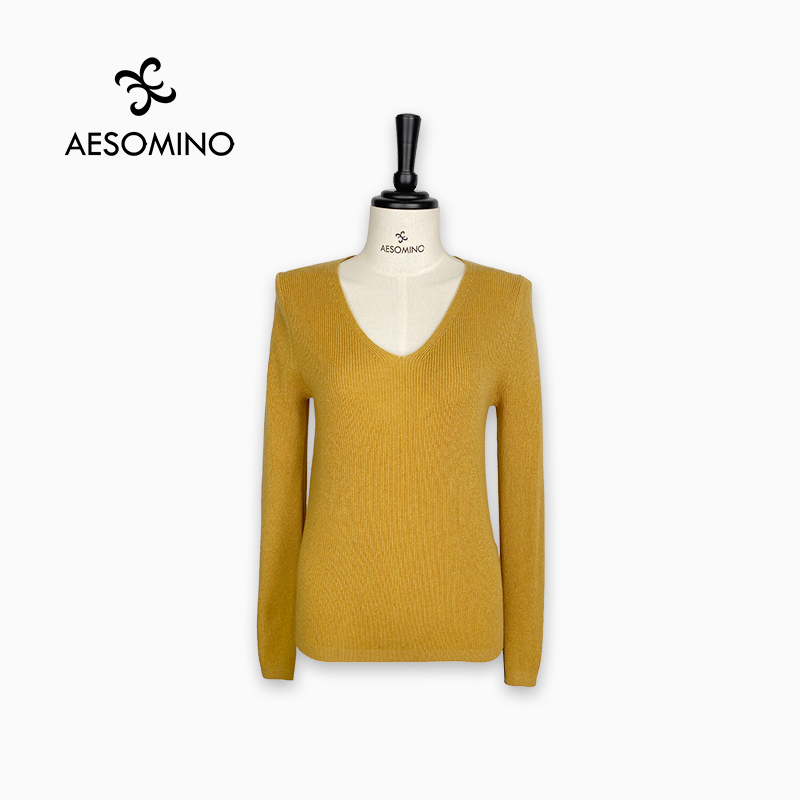 【特卖】衣莎美诺羊毛春秋针织套头衫黑白灰驼蓝色Y462C1028