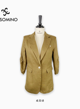 通勤短袖西装女25夏季新款休闲亚麻外套女Y411B5203