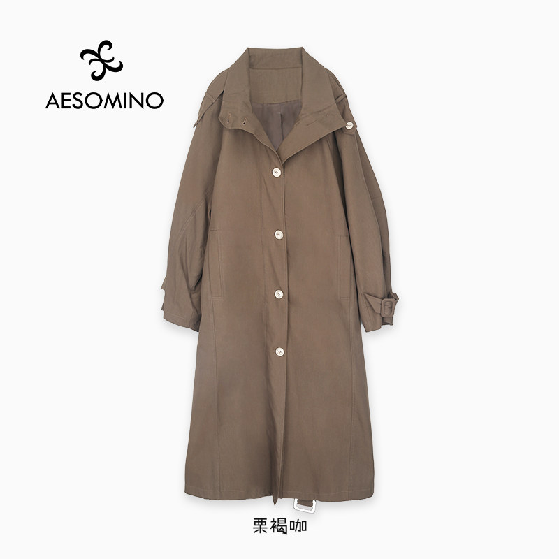 【新】女长款风衣栗褐咖春秋抗风外套Y540C8186