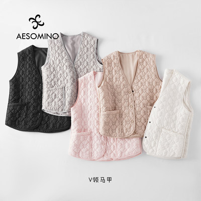 V领绵羊毛内里马甲外套