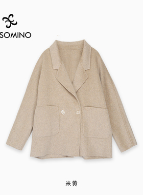 Aesomino/衣莎美诺冬羊毛大衣中长款厚外套Y608D1376