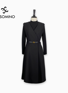 衣莎美诺春秋修身型尚套装三件套女气质休闲装中长款黑Y364C9019